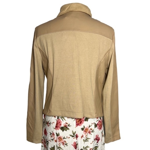 Bagatelle tan faux suede moto jacket size L - Picture 5 of 9